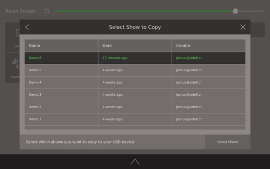 select show to copy
