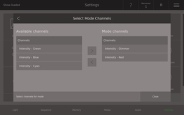 Selected Mode Channels