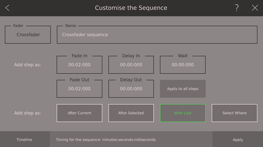 [Translate to Deutsch:] customise sequence