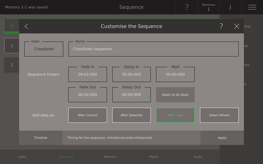 Customise Sequence